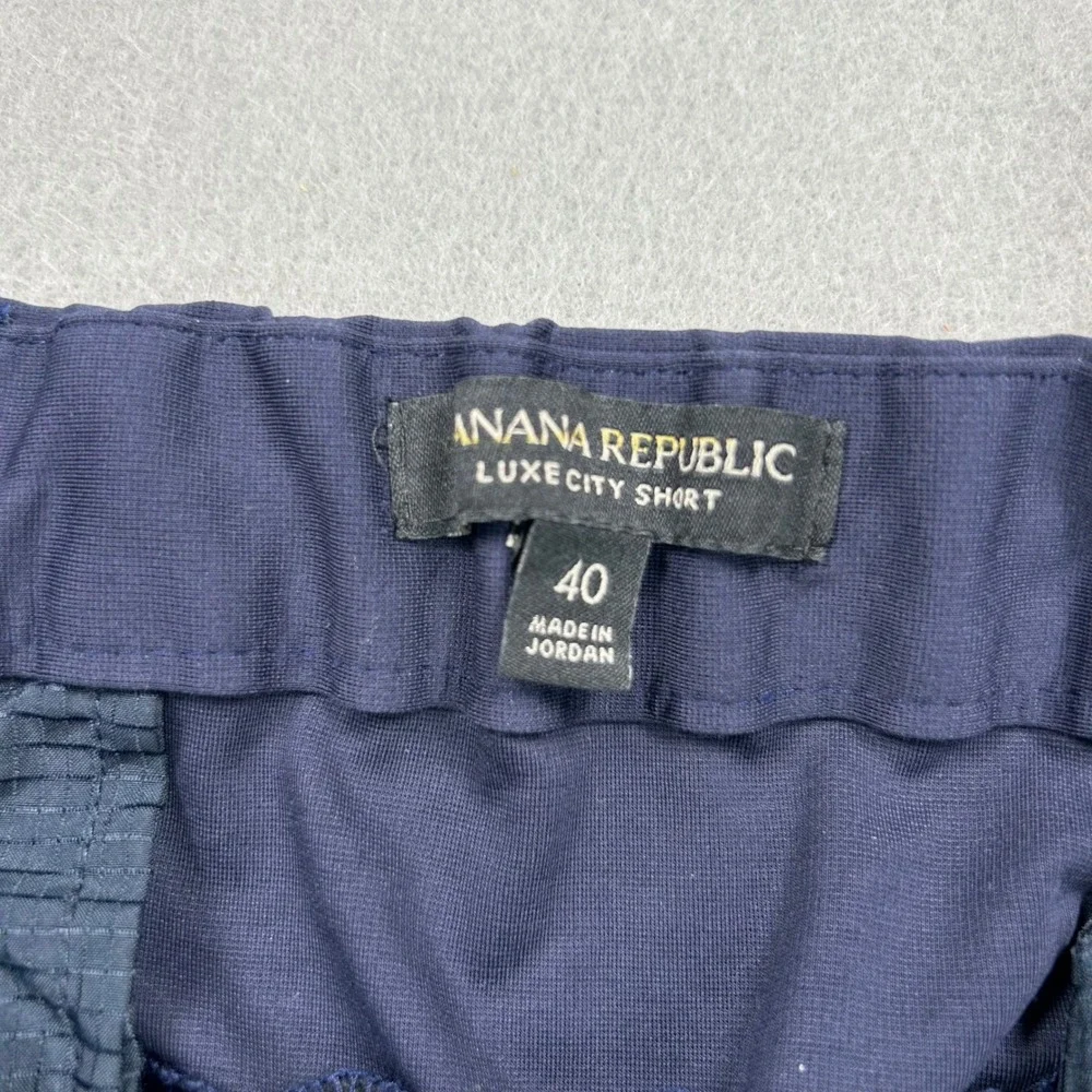 Banana Republic Luxe City Shorts Mens 40 Navy Blue Performance Chino Golf Casual